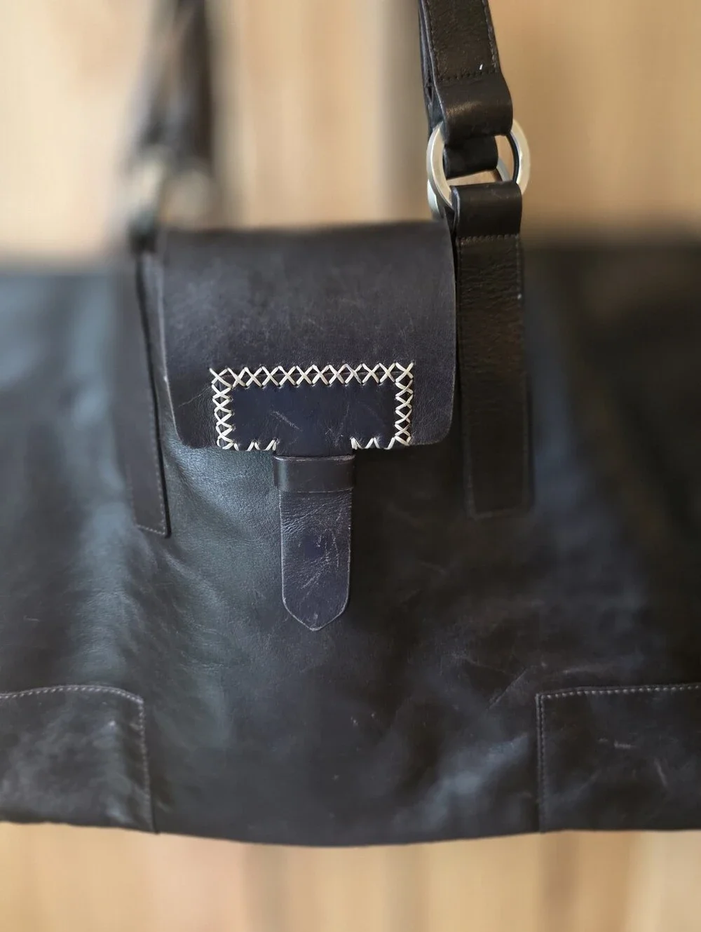 Falor Brown Leather Shoulder Bag, Made In Italy